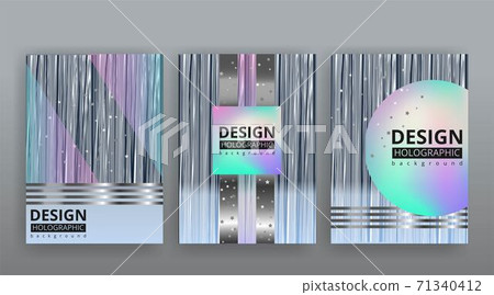 Abstract page templates set, retro wave creative hipster, neon and gradient colors 71340412
