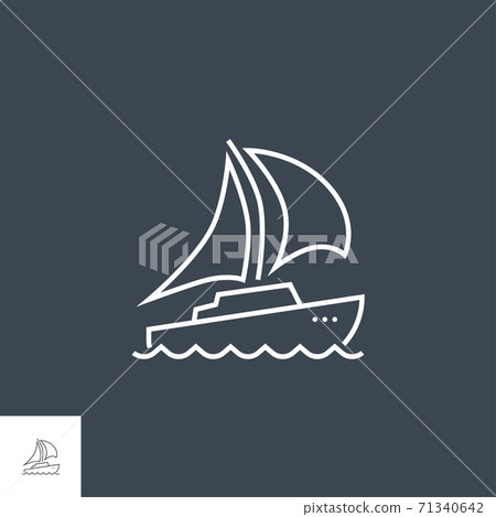 Yacht Related Vector Line Icon. - Stock Illustration [71340642] - PIXTA