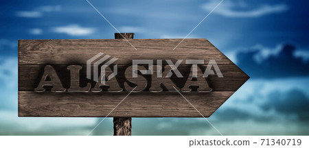 alaska sign on wood arrow alaska sign on wood arrow 71340719
