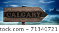 calgary sign on wood arrow 71340721