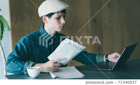 newspaper, male, man 71340937