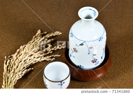 Japanese sake alcohol 71341860
