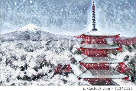 山梨富士雪五層塔 山梨富士雪五層塔 71342125