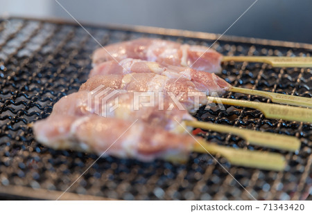 Nagoya Cochin (local chicken) yakitori and meatballs 71343420