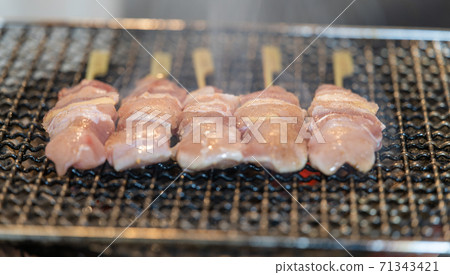 Nagoya Cochin (local chicken) yakitori and meatballs 71343421