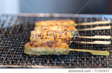 Nagoya Cochin (local chicken) yakitori and meatballs Nagoya Cochin (local chicken) yakitori and meatballs 71343437