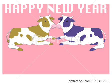 2021 New Year's card Ox year fashionable 2021 New Year's card Ox year fashionable 71343566