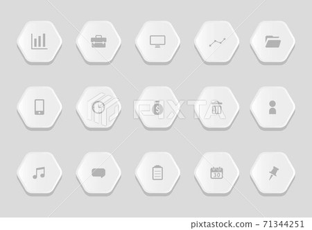 12 hexagonal infographics and business icons 12 hexagonal infographics and business icons 71344251