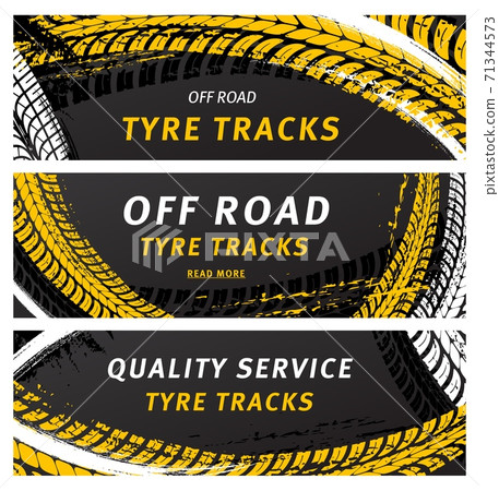 Off road tyre tracks vector grunge tire prints 71344573
