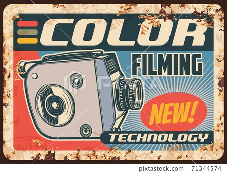 Camera movie, video retro film, metal plate rusty Camera movie, video retro film, metal plate rusty 71344574