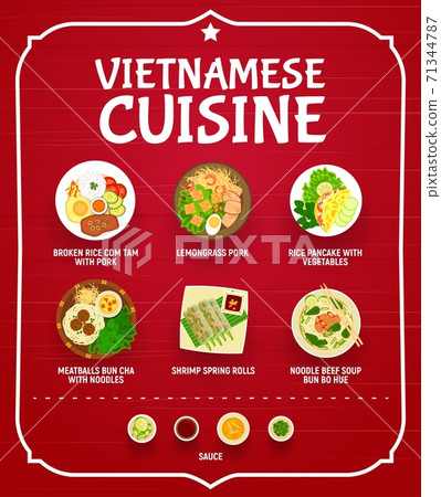 Vietnamese food restaurant menu vector cover Vietnamese food restaurant menu vector cover 71344787