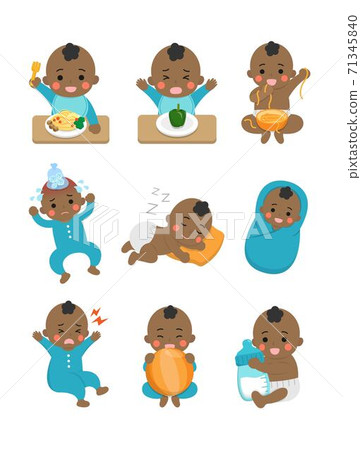 9種可愛的開心寶寶和他的日常,嬰兒尿布,發燒的嬰兒,睡覺的嬰兒,嬰兒麵條,卡通漫畫插圖向量,套,組合 9種可愛的開心寶寶和他的日常,嬰兒尿布,發燒的嬰兒,睡覺的嬰兒,嬰兒麵條,卡通漫畫插圖向量,套,組合 71345840