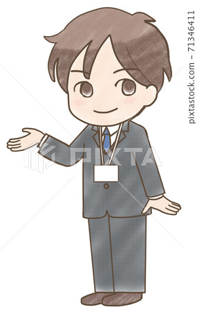 穿著西裝的男士的指導姿勢插圖 71346411
