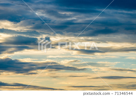 colorful dramatic sky with cloud at sunset 71346544
