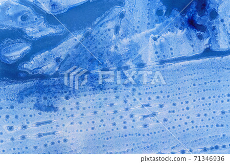 Light blue abstract watercolor background. Colorful dots and drops. 71346936