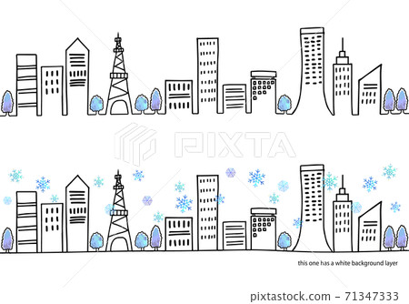 冬季城市景觀和雪圖集 71347333