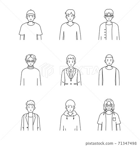 簡單的男性插圖集破產線描 71347498