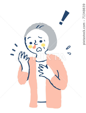 A woman who is surprised by a nosebleed A woman who is surprised by a nosebleed 71348639