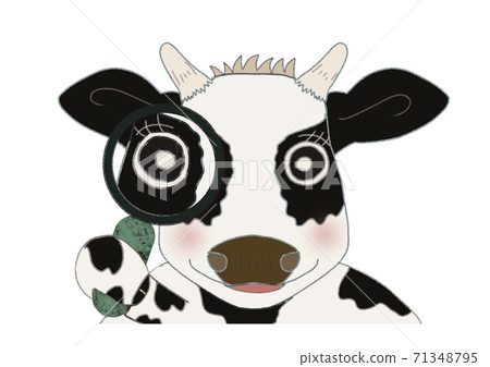 戴著肌肉眼鏡偷窺的牛 71348795