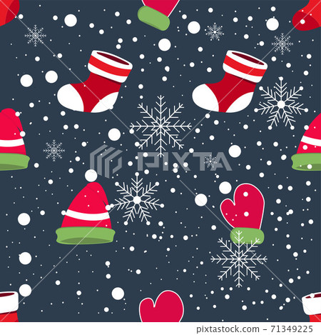 seamless socks hat glove snow  for christmas symbols for pattern wallpaper background design vector illustration 71349225