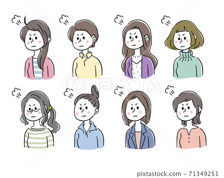 手繪風格憤怒的女人集 手繪風格憤怒的女人集 71349251