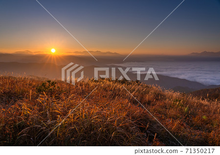 《Nagano Prefecture》 Takabotchi Plateau sunrise 71350217