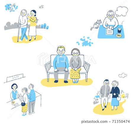 Various life scene sets for seniors Various life scene sets for seniors 71350474