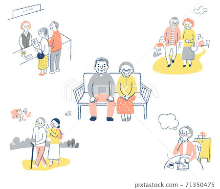 Various life scene sets for seniors 71350475
