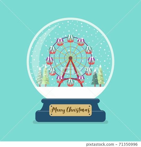 Ferris wheel in Merry christmas glass ball Ferris wheel in Merry christmas glass ball 71350996