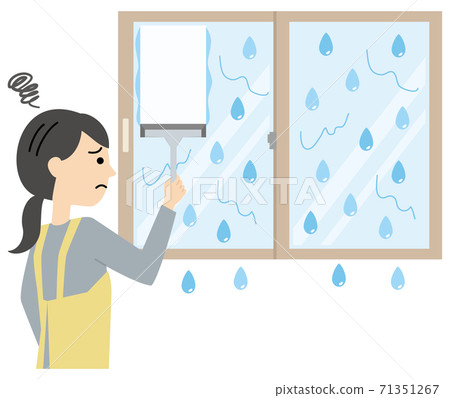 雨刮器Squishy,圍裙中的一名婦女,她的窗戶被露水弄濕了 雨刮器Squishy,圍裙中的一名婦女,她的窗戶被露水弄濕了 71351267