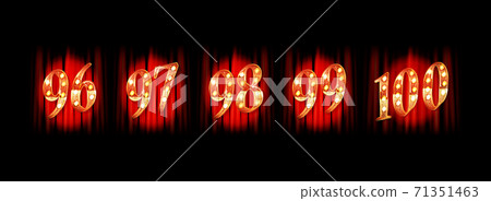 Gold numbers 96-100, Vector 71351463
