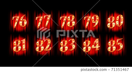 Gold numbers 76-85. Vector illustration Gold numbers 76-85. Vector illustration 71351467