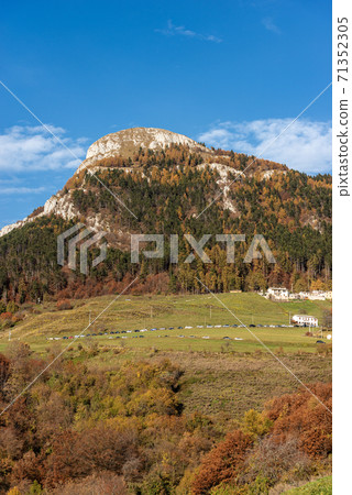 Mountain peak of Corno d'Aquilio in Lessinia Plateau - Veneto Italy 71352305