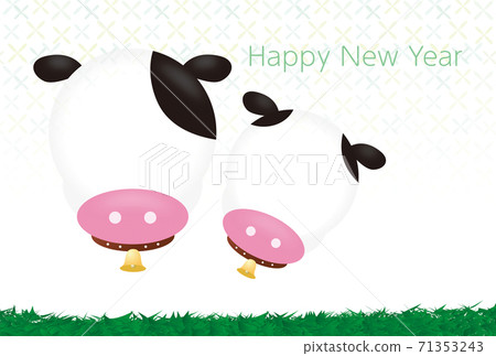 Ox New Year's card design (Happy New Year) photo frame Ox New Year's card design (Happy New Year) photo frame 71353243