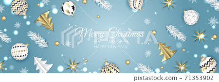 Christmas banner. Background Xmas objects viewed from above. BackgroundMerry Christmas and happy New Year Christmas banner. Background Xmas objects viewed from above. BackgroundMerry Christmas and happy New Year 71353902