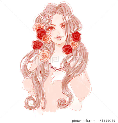 Rose and woman (without ring finger) Girly, feminine image 71355015