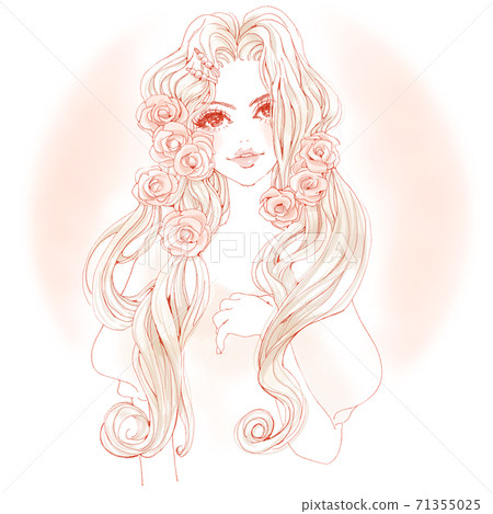 Rose and woman (without ring finger) Girly, feminine image 71355025