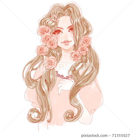 Rose and woman (without ring finger) Girly, feminine image 71355027