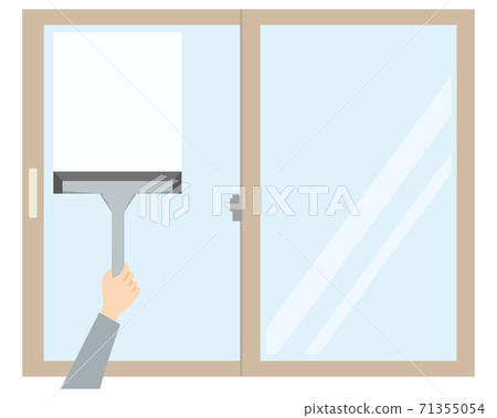 Image of cleaning windows with wiper squishy 71355054