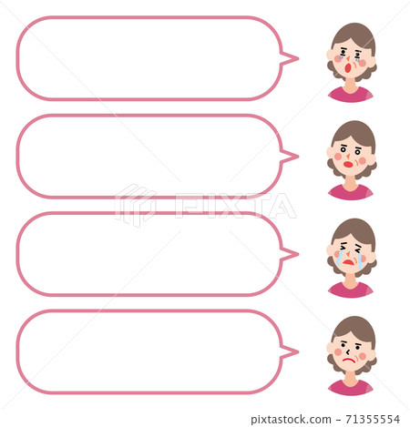 Icon and speech bubble_Elderly grandmother 2 (flat without main line) Icon and speech bubble_Elderly grandmother 2 (flat without main line) 71355554