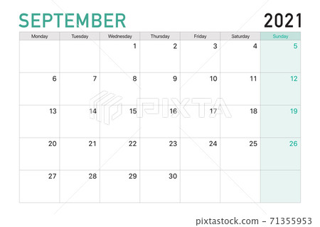 2021 September illustration vector desk calendar 2021 September illustration vector desk calendar 71355953