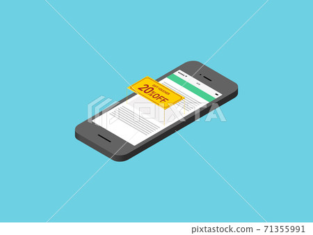 電子優惠券的插圖素材 71355991