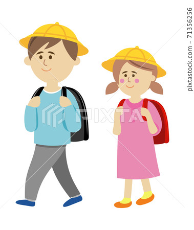 小學生上學的插圖圖像 小學生上學的插圖圖像 71356256