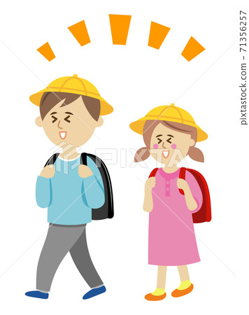 小學生上學的插圖圖像 小學生上學的插圖圖像 71356257