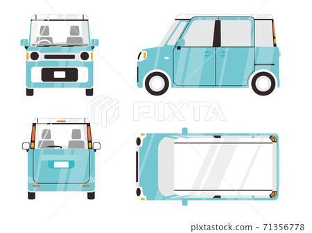 淺藍色兩音輕型汽車4側面圖01 淺藍色兩音輕型汽車4側面圖01 71356778