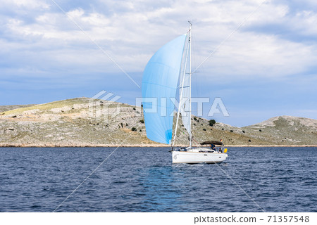 Sailing yacht in the Adriatic sea in Croatia Sailing yacht in the Adriatic sea in Croatia 71357548
