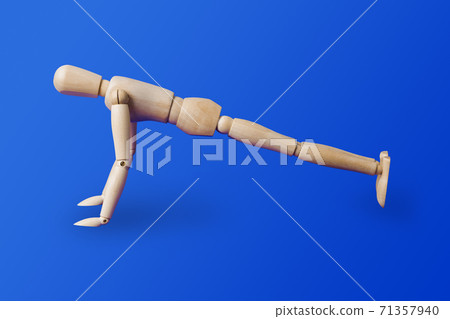 Sports wooden toy figure on blue Sports wooden toy figure on blue 71357940