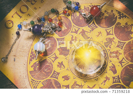 Astrology with crystals. Astrology concept 71359218