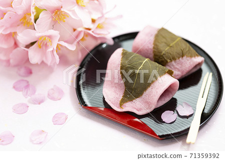 春季日本甜點櫻花年糕_關東風味Chomyoji年糕 71359392