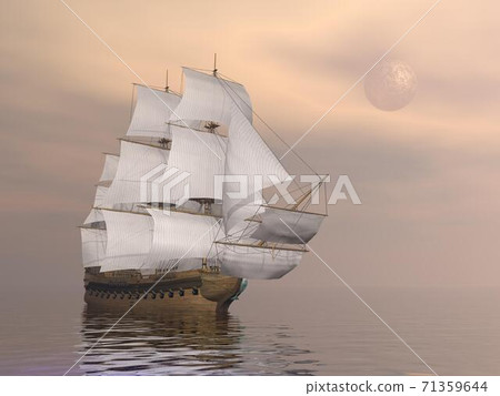 Old merchant ship - 3D render 71359644